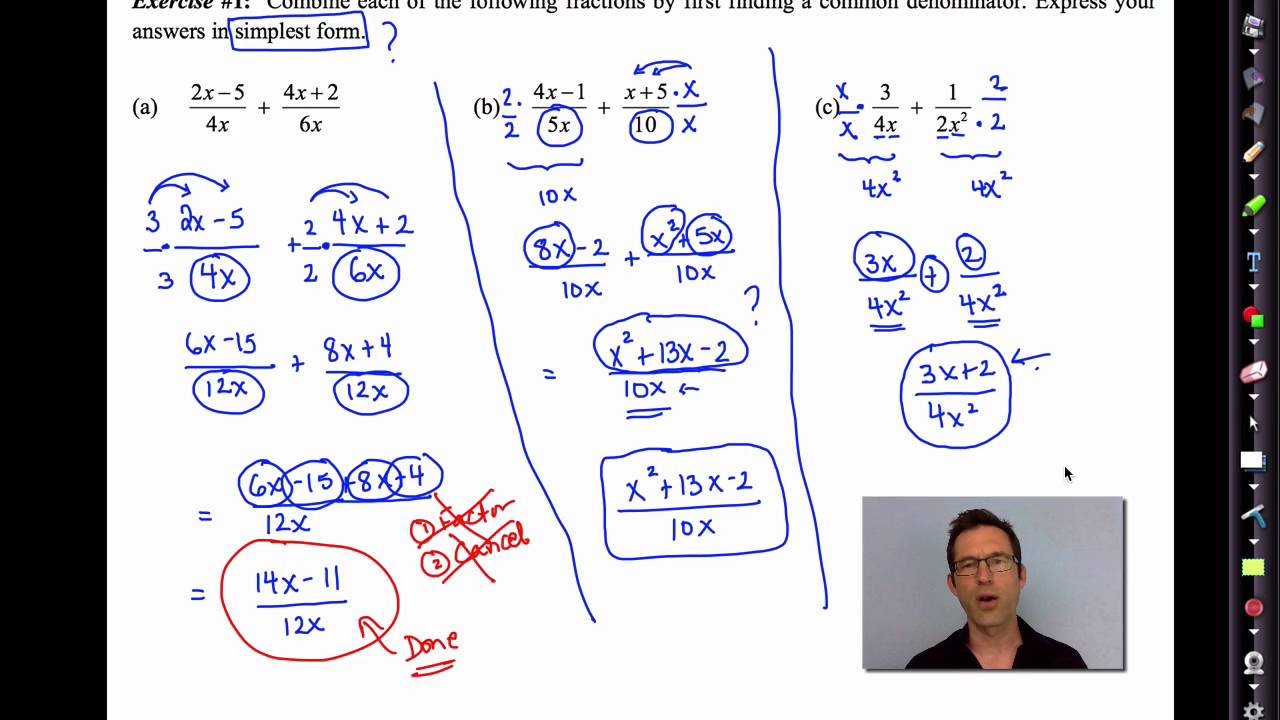Common Core Algebra II.Unit 10.Lesson 8.Combining Rational Expressions with Addition and Subtraction