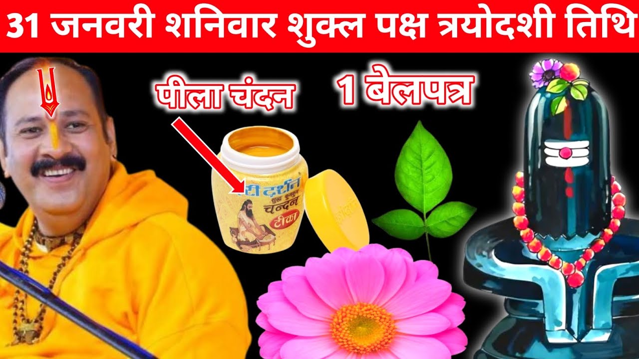 31 जनवरी शुक्ल पक्ष त्रयोदशी तिथि || पीला चंदन और 1 बेलपत्र का अचूक उपाय || Pradeep mishra ji 