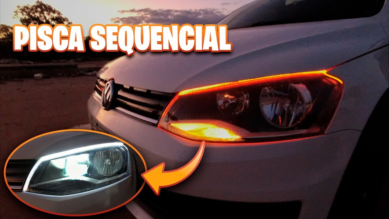 INSTALEI FITA LED DRL NA SAVEIRO G6 COM PISCA SEQUENCIAL