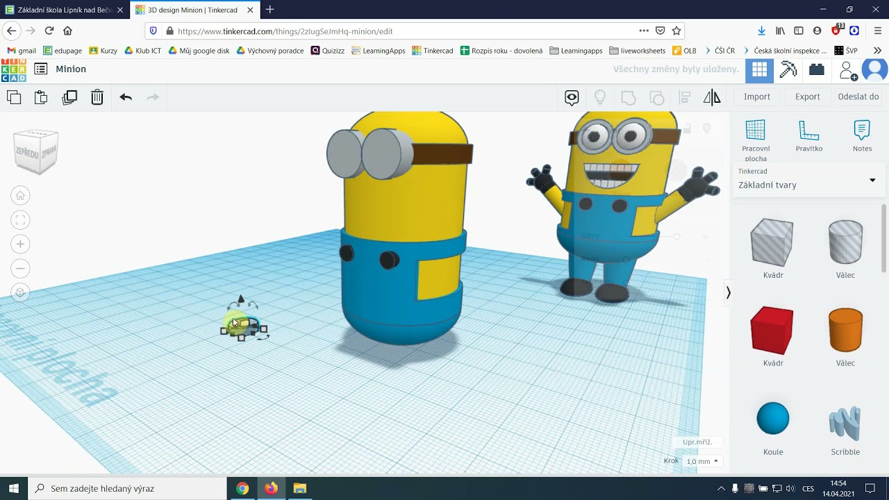 Tinkercad - Mimoň (Minion)