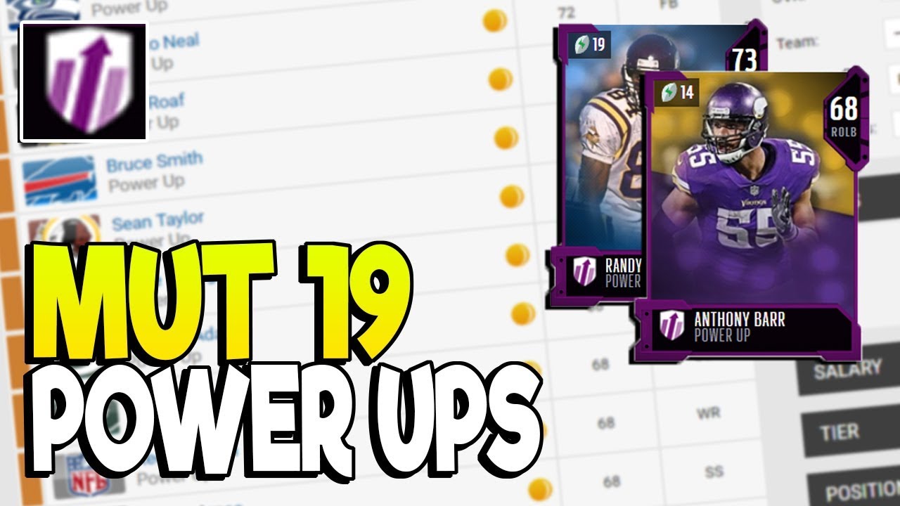 MUT 19 POWER UPS REVEALED! EVERY CARD YOU CAN POWER UP DAY ONE!| MADDEN 19 ULTIMATE TEAM NEWS