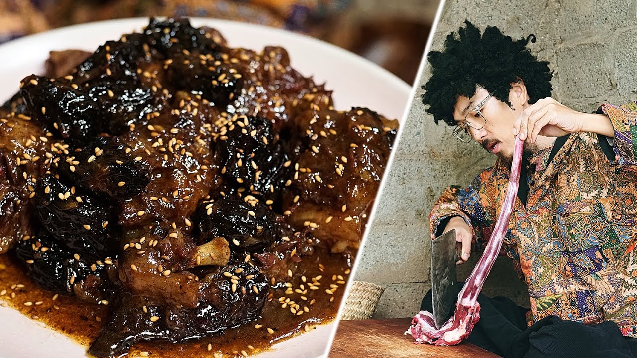 🇲🇦 Moroccan Oxtail Tagine / العكاوى البقر بالبرقوق مع رجل كوري / Bushcraft Cooking