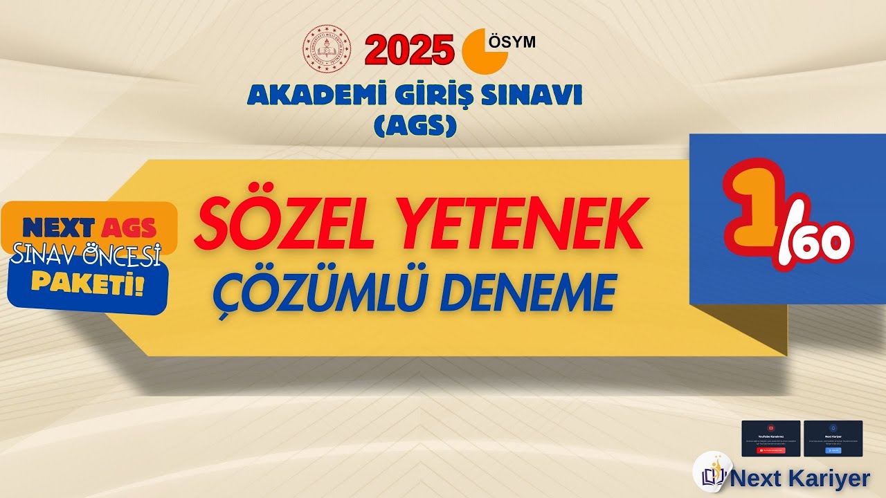 2025 AGS Sözel Yetenek  Çözümlü Deneme 1