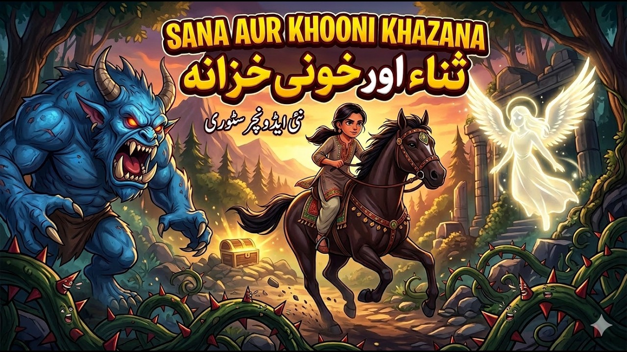 Sana aur Khooni Khazana 🗺️ | Brave Girl & Scared Horse Adventure | Fantasy Story in Urdu Hindi