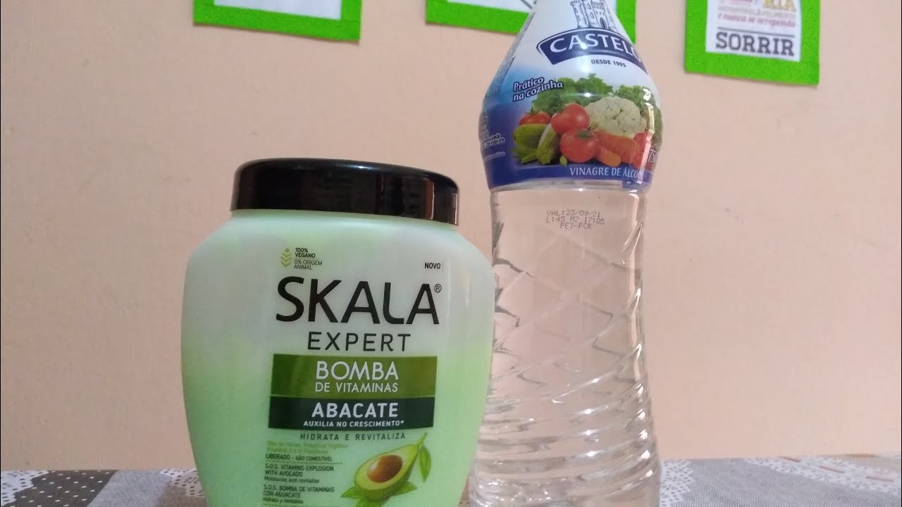 COM APENAS 2 INGREDIENTES.          VINAGRE E CREME DE CABELO