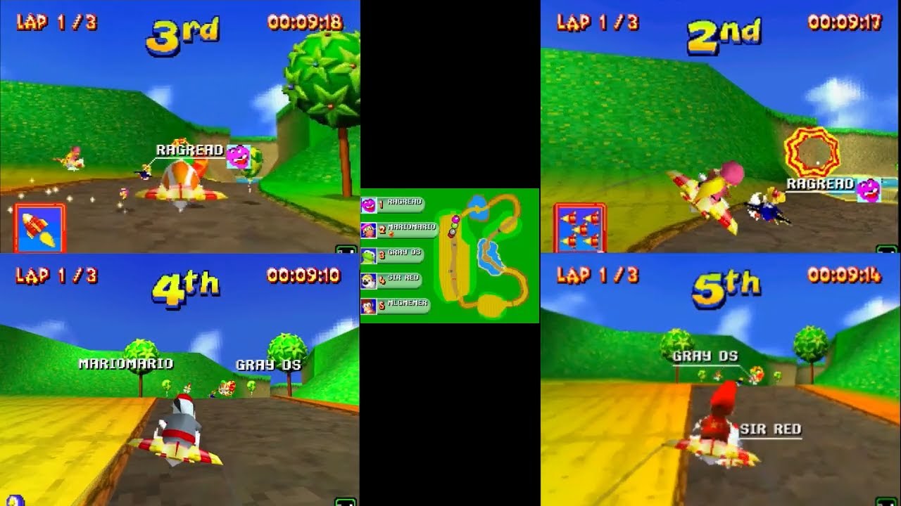 Diddy Kong Racing DS - 5 Player Online Wiimmfi Races in 2019 (Real DS vs. MelonDS Emulator)