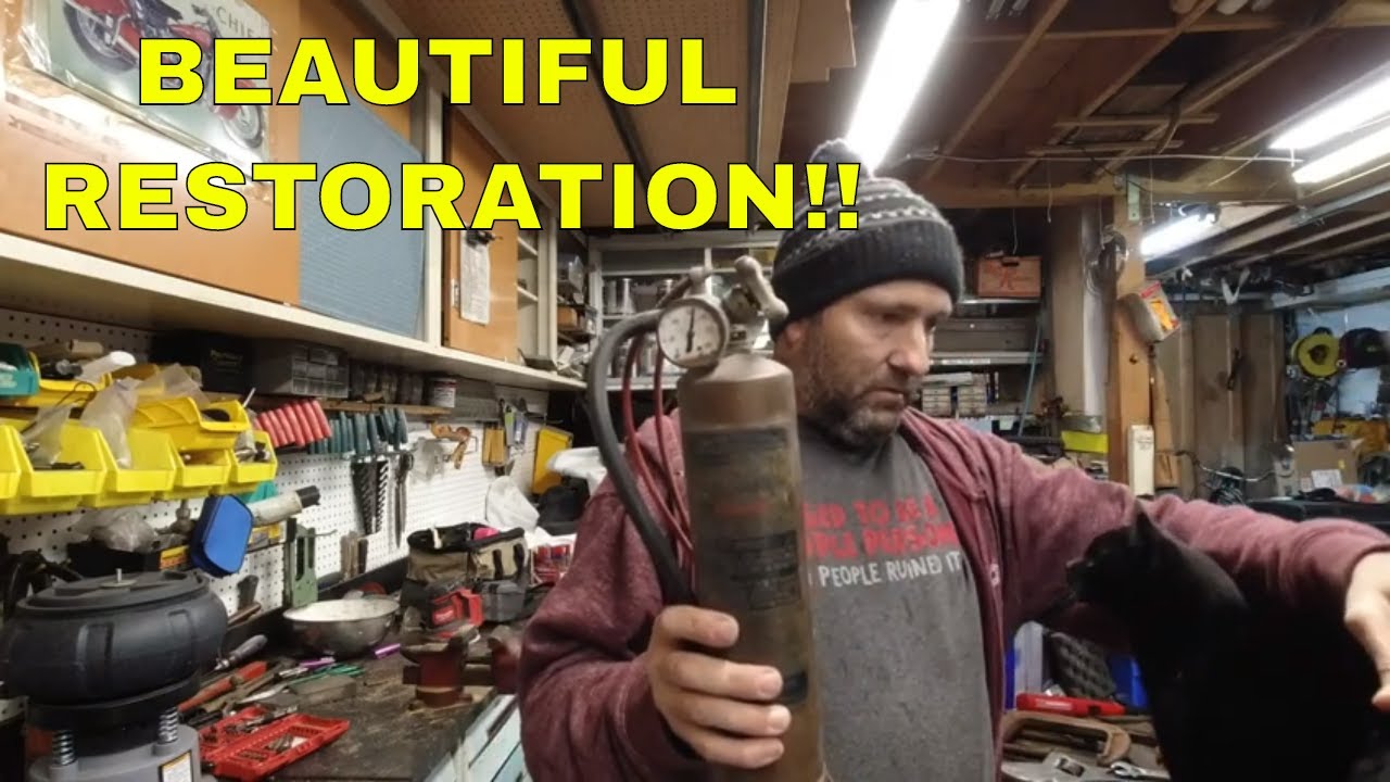 Vintage Brass Fire Extinguisher Beautiful Restoration