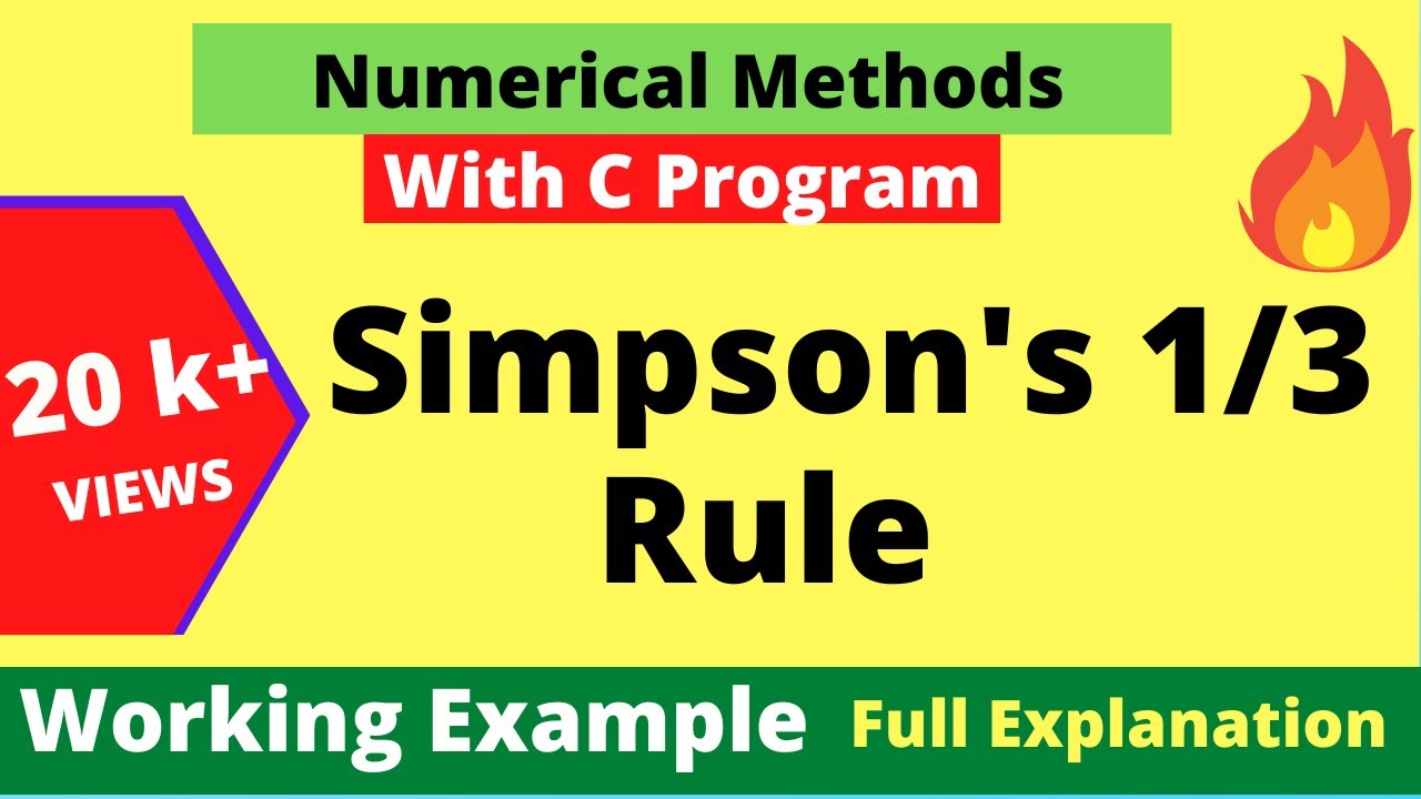 Simpson's 1/3 Rule with C Program || Numerical Integration || Numerical Method | Dilip Kumar Gangwar