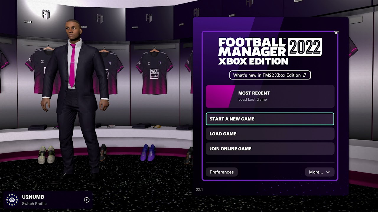 Football Manager 2022: Xbox Edition Title Screen (Xbox One, Xbox Series X/S)