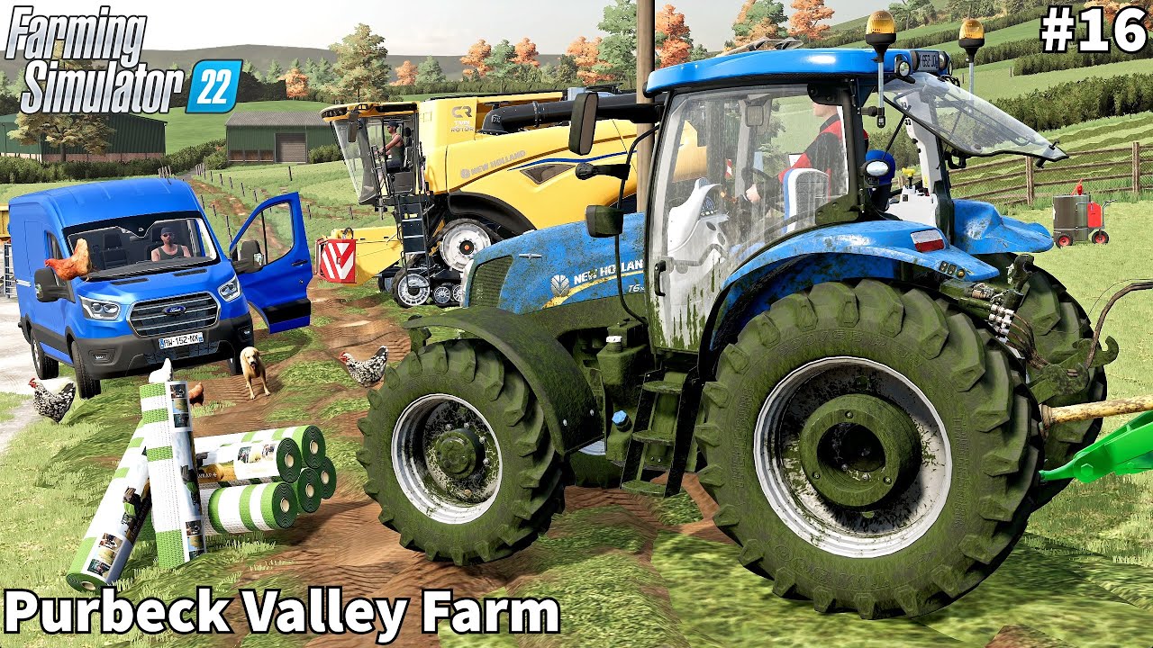 Feeding Animals, Baling Hay Bales & Selling Silage │Purbeck Valley│FS 22│Timelapse#16