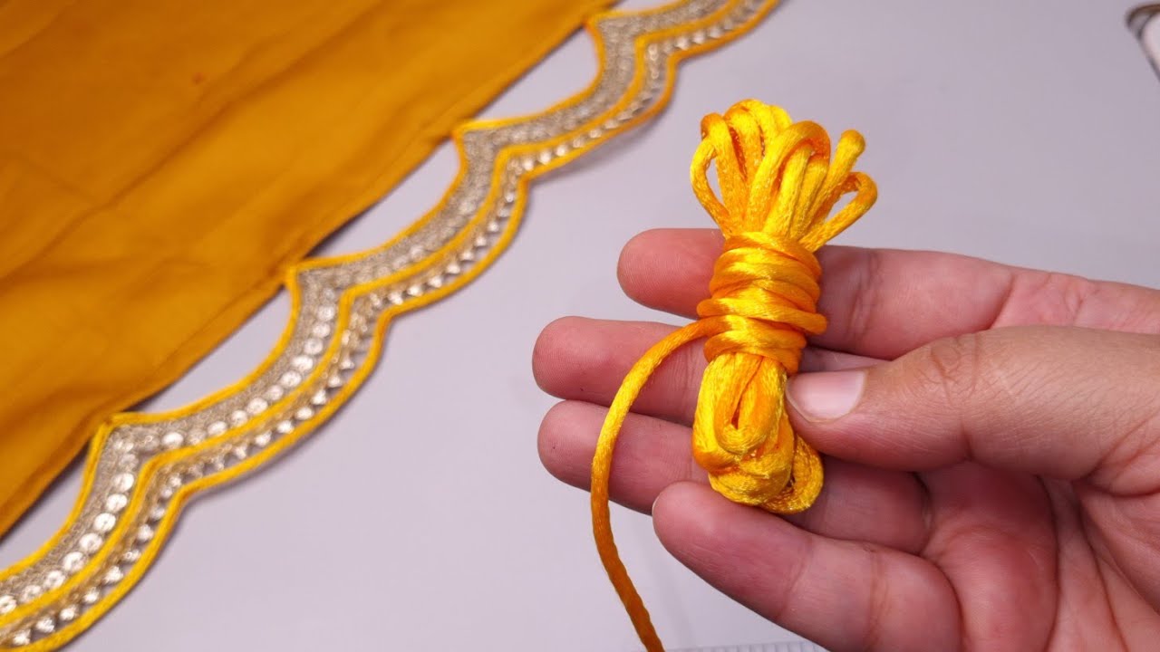 रेशमी Dori और Organza Fabric से बनाएं ख़ूबसूरत Design/ Beautiful Sewing Machine Embroidery Design.