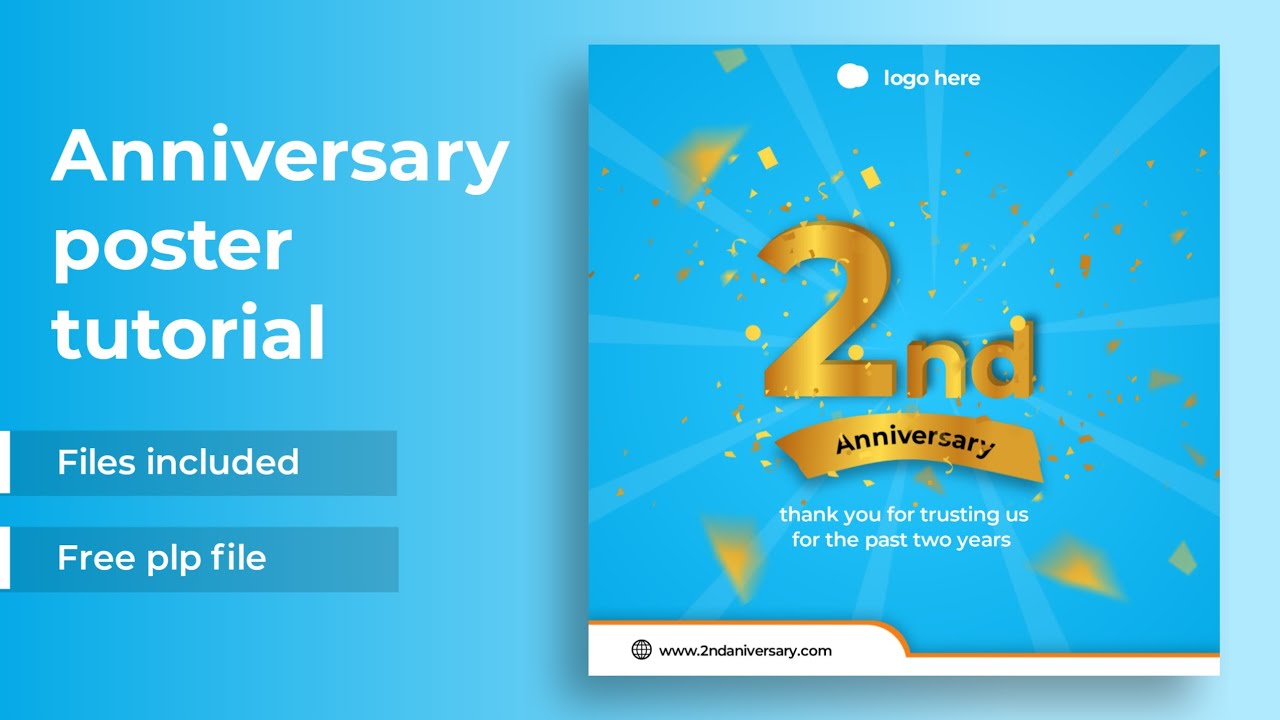 Anniversary poster design tutorial on pixellab smartphone | with free plp