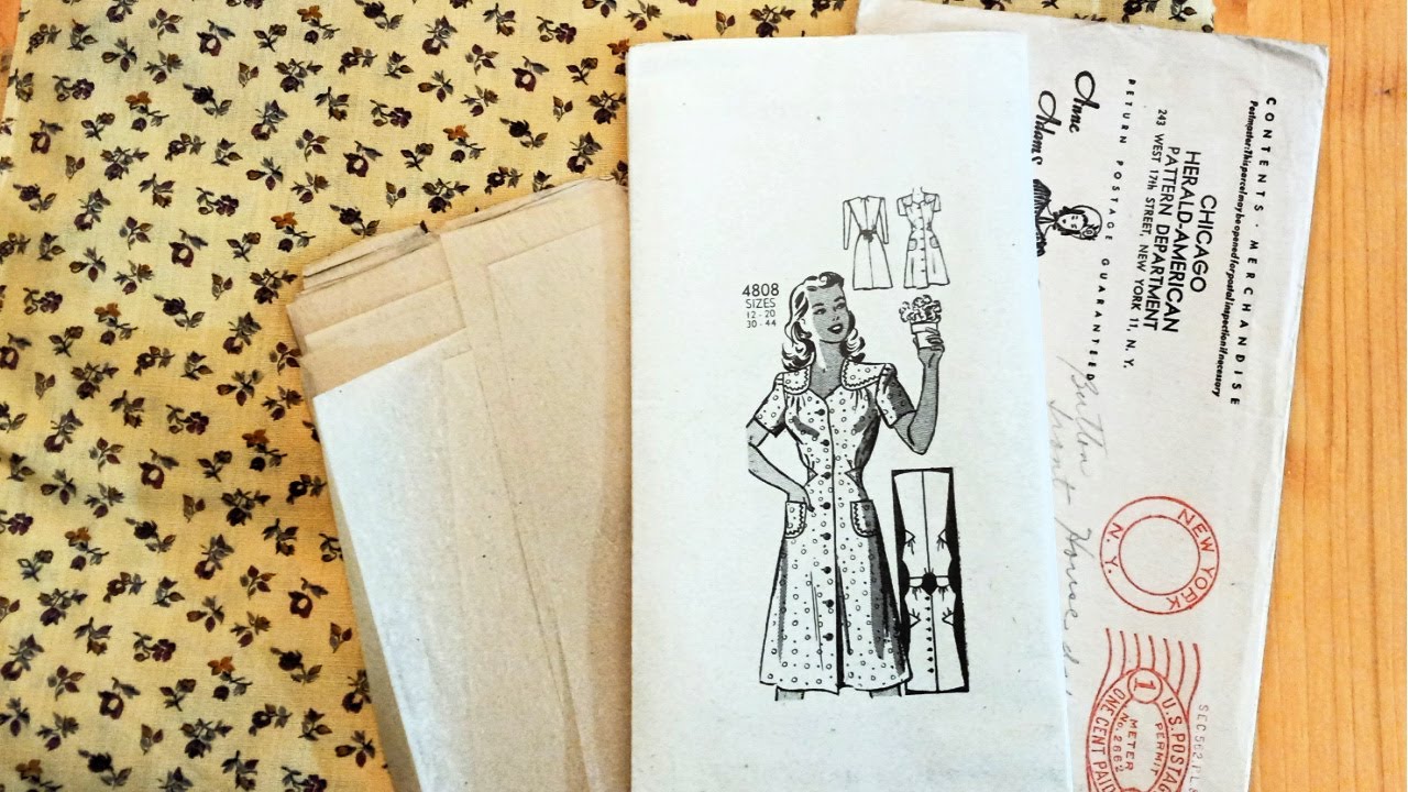 Following a 1940's Dress Pattern: Anne Adams 4808