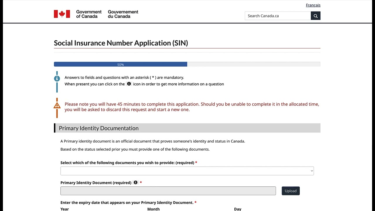 Applying for SIN after PR