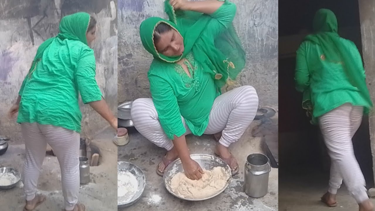 Kneading Dough for Soft Roti _  Simple Kitchen Routine _ Pakistani aunty village  vlog routine 