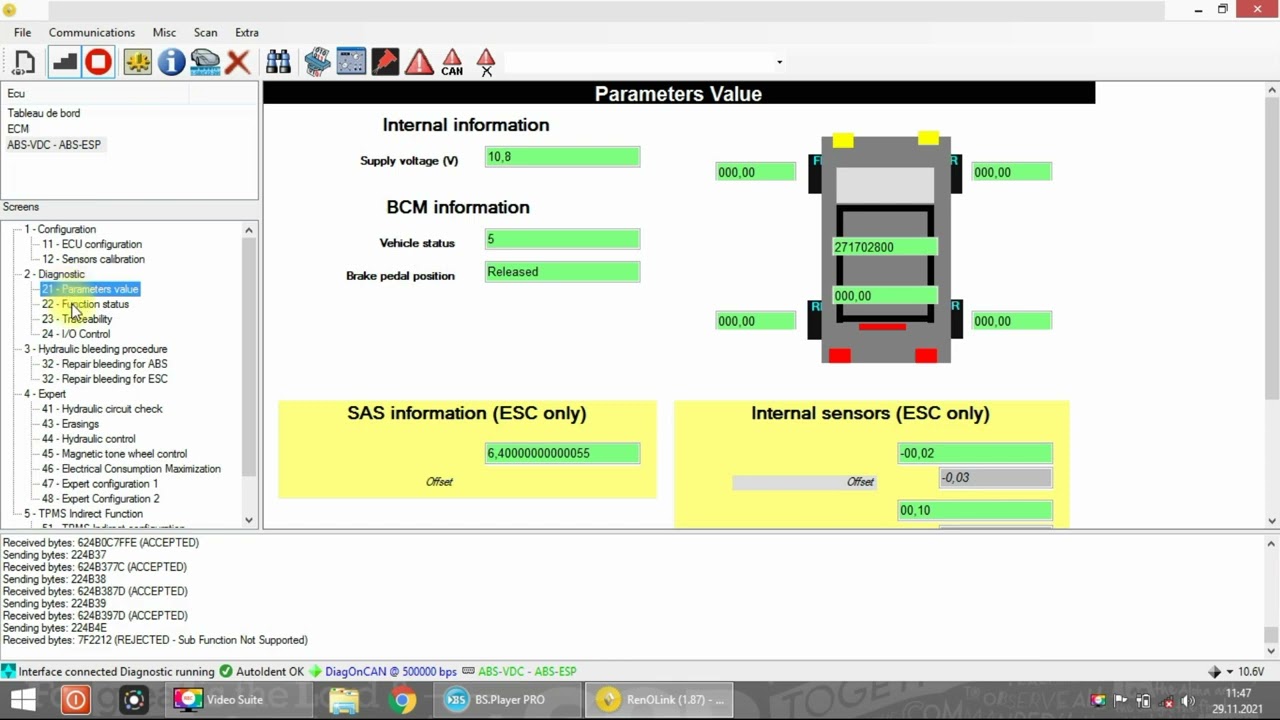 Renolink 1.87 - Clio Mk4 - ABS menu