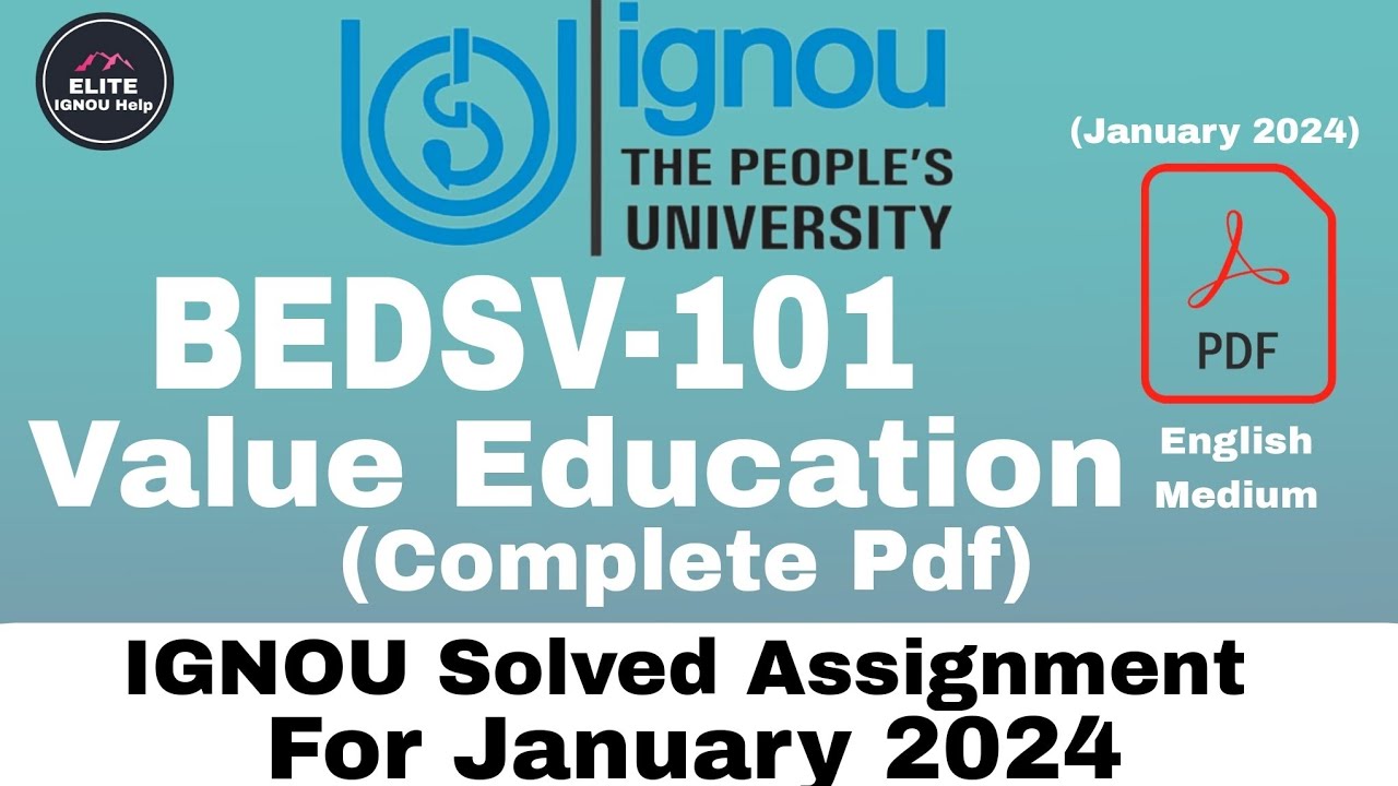 BEDSV-101 solved assignment | bedsv 101 solved assignment 2024 in English for January 2024 session