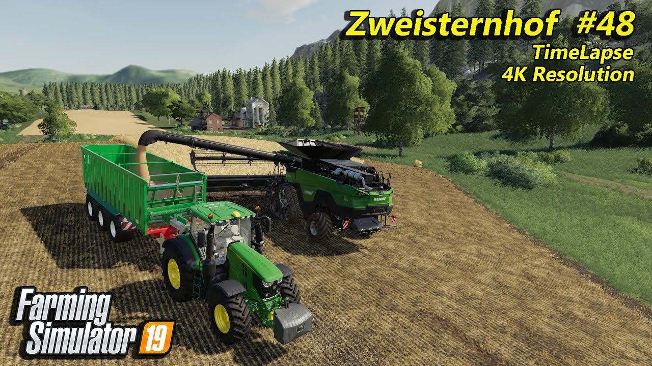 Harvesting soybeans and spreading lime | FS 19 | Zweisternhof #48 | 4K(UltraHD)48