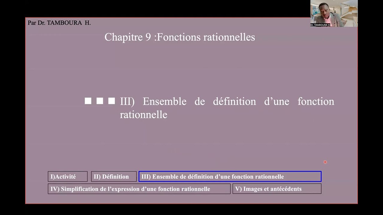 Mathématiques Niveau 3e_Chapitre 9 : Fonctions rationnelles_Ensemble de définition, Simplification