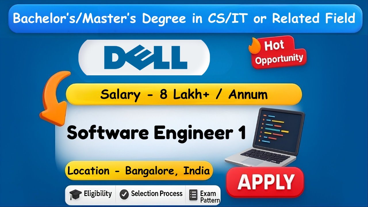 DELL Off Campus Drive 2023/2024/2025 | Software Engineer | Salary 8 LPA #freshersjobs