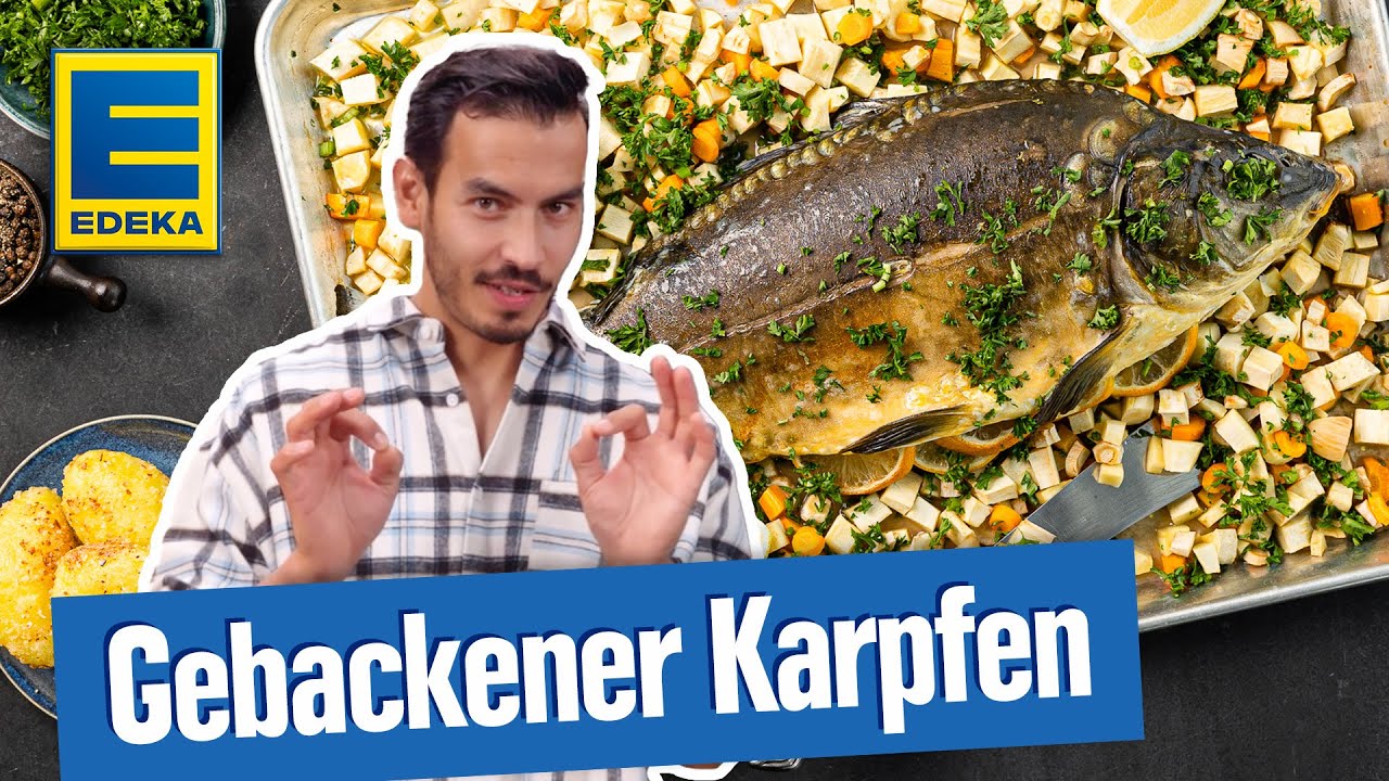 Karpfen Rezept | Gebackener Karpfen mit Gemüse
