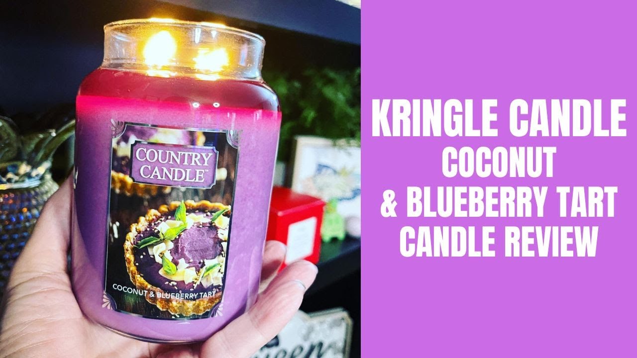 KRINGLE CANDLE Coconut & Blueberry Tart Candle Review