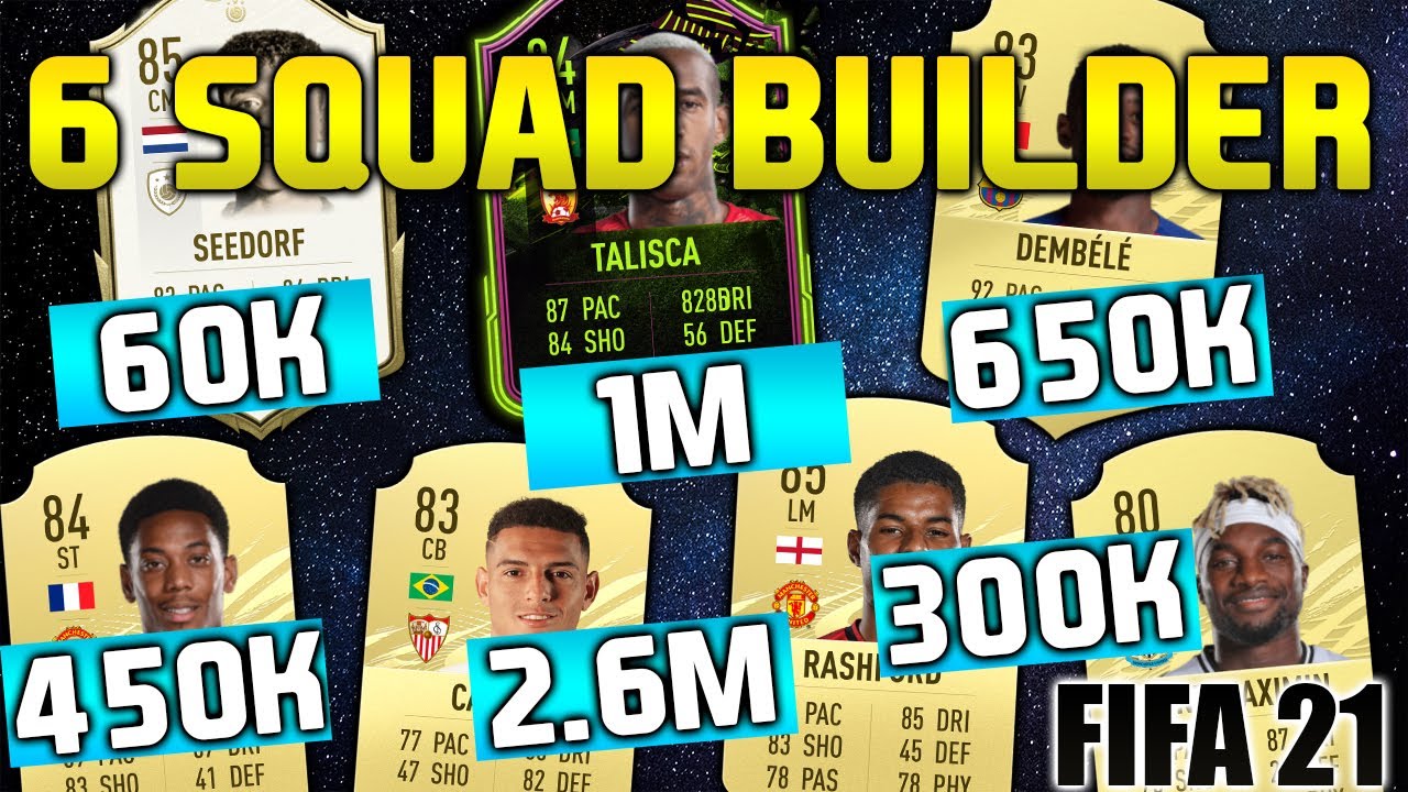 FIFA 21 SQUAD BUILDER HYBRID 60K 300K 450K 650K 1M 2.6M SQUAD BUILDER