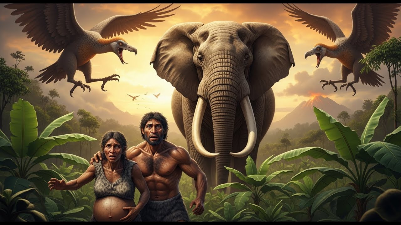 A Pregnant Homo Habilis Couple Survives Millions of Years Ago | Elephant Protects The Banana Garden