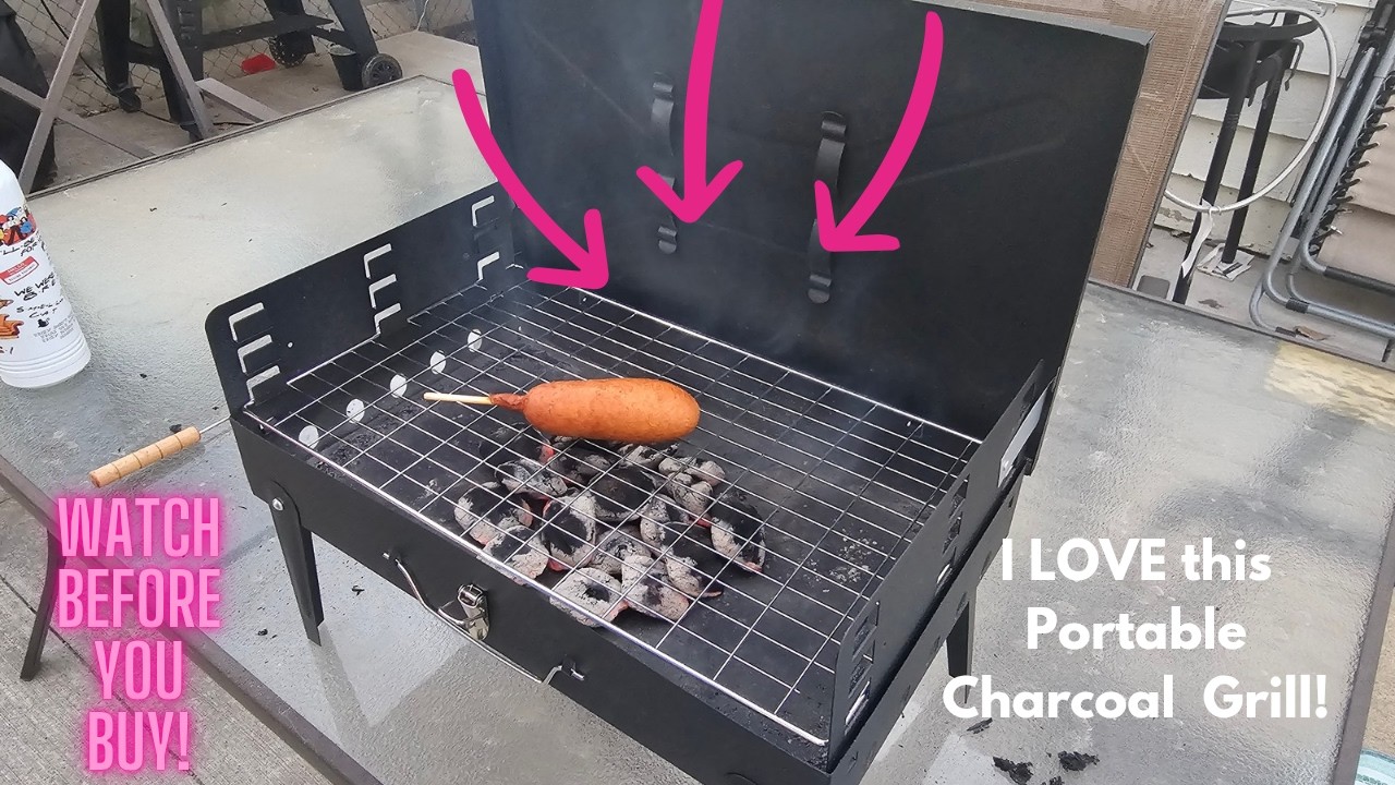 Portable Charcoal Grill Foldable BBQ Grill Kit  - Barbecue Accessories with Grill Tools