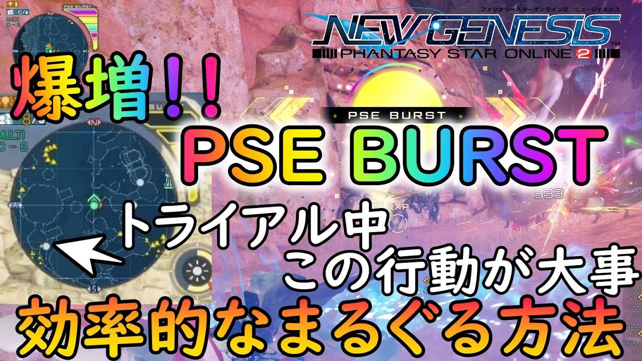【PSO2NGS】効率厨のまるぐる方法を真似して野良でもPSEバーストを爆増させよう！【ゆっくり実況】