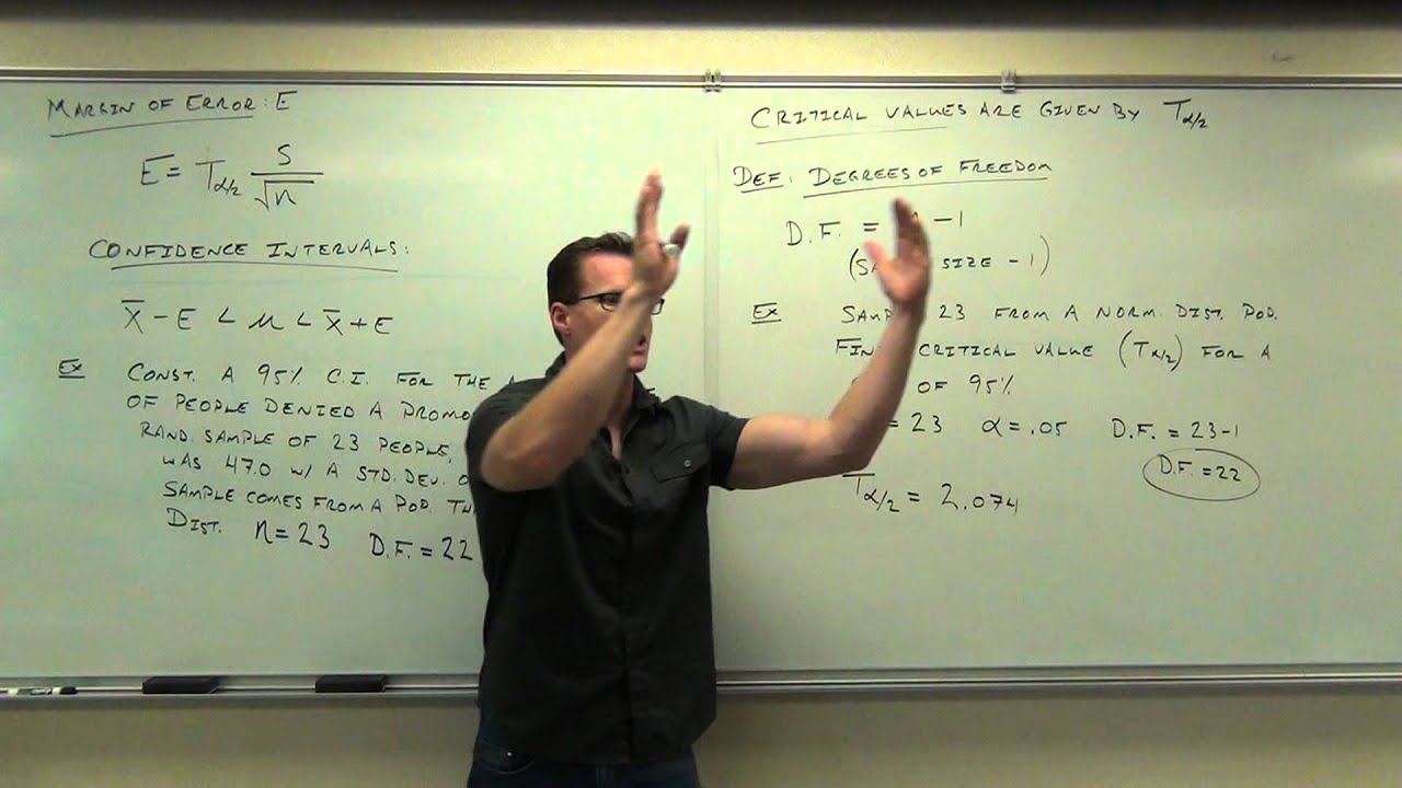 Statistics Lecture 7.4: Confidence Interval for the Sample Mean, Population Std Dev -- Unknown