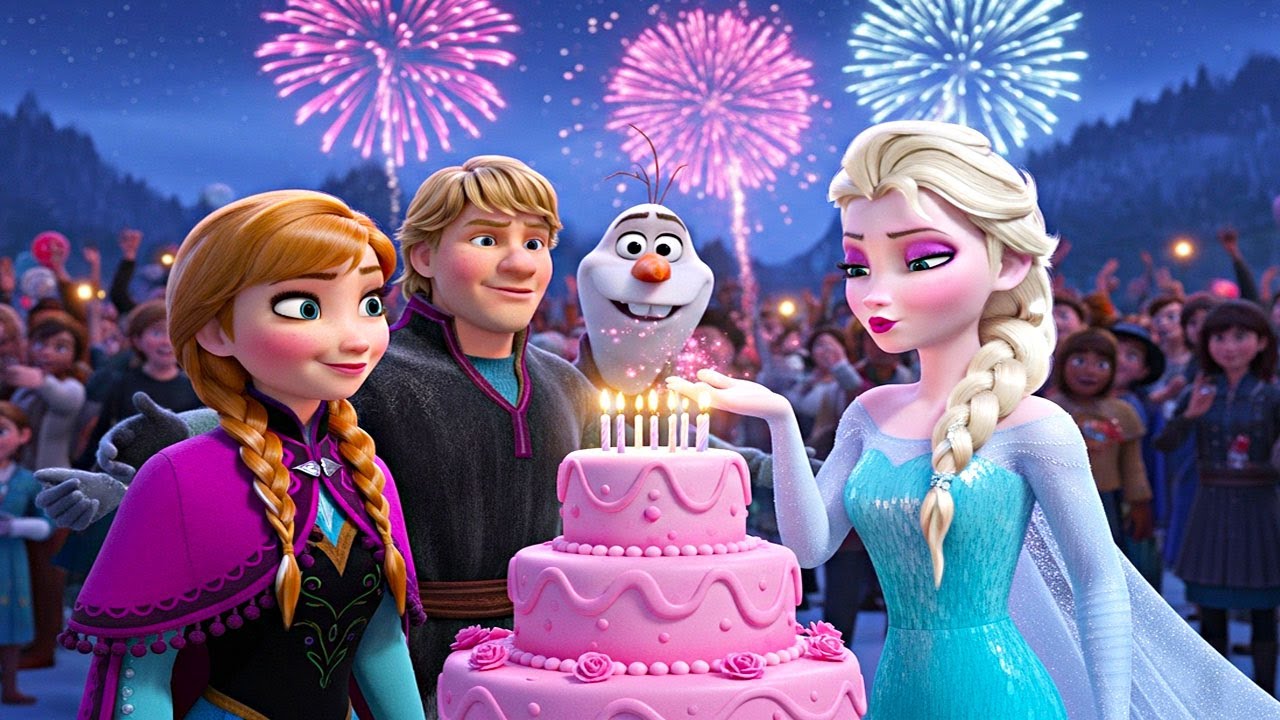 Pink Cake: It's Elsa's Birthday , Frozen Song !