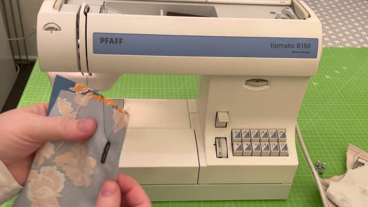 Knopfloch mit Pfaff tipmatic 6150 ohne Automatik #nähmaschine #sewingmachine #pfaff #knopfloch