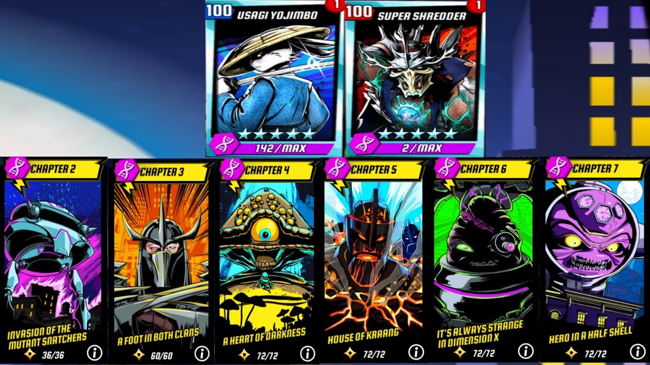 TMNT Legends Gameplay Usagi Yojimbo and Super Shredder VS All Story Bosses 