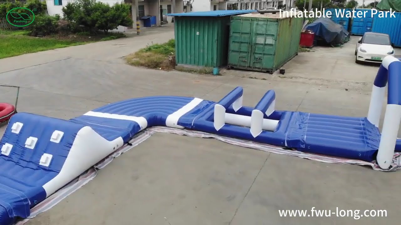 Fwulong Inflatable Water Park Factory Test | Custom Customer Order on Site