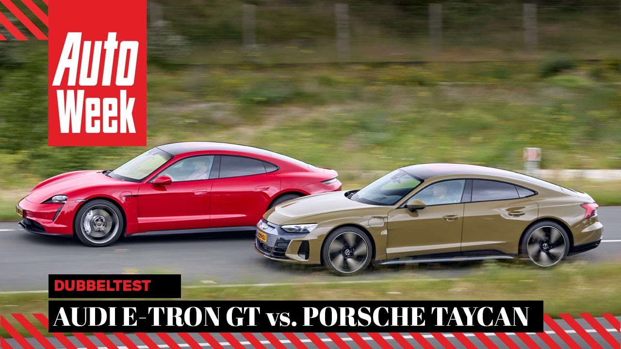 Audi E-tron GT vs. Porsche Taycan - AutoWeek Dubbeltest - English subtitles