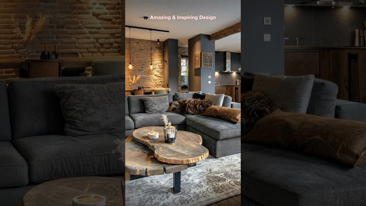Modern Industrial Living Room Vibes ✨ | Cozy Dark Interior Design Inspo