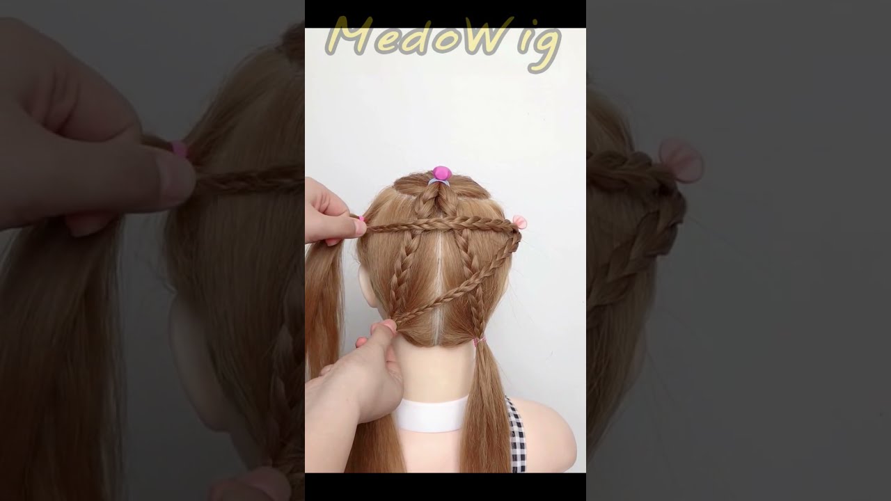 Simple and beautiful five-pointed star hairstyle tutorial. -0084