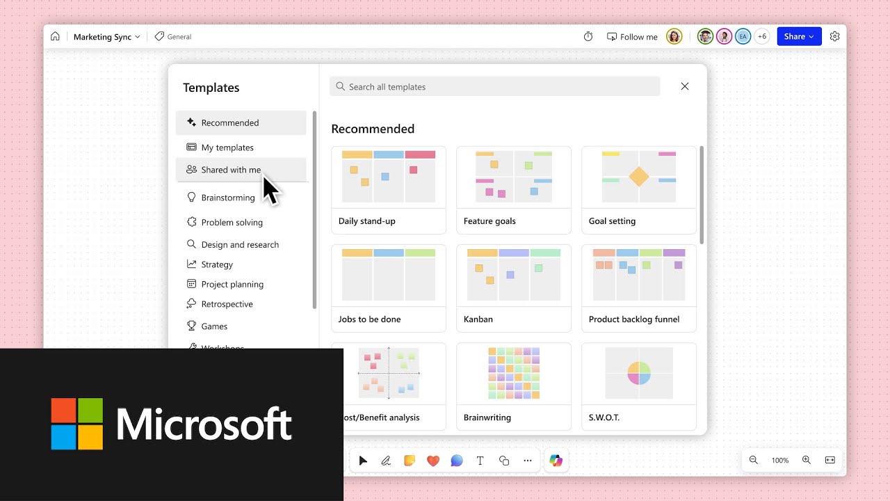 Create custom templates in Microsoft Whiteboard