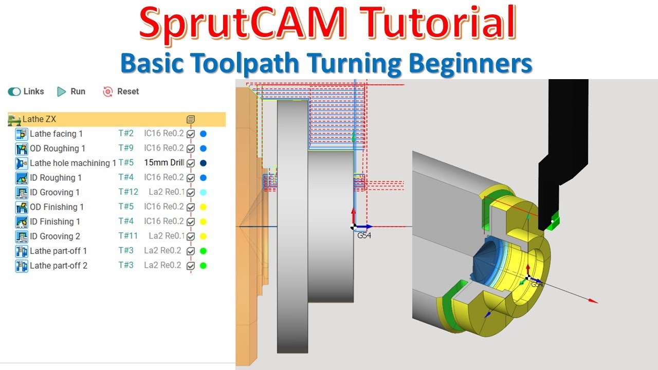SprutCAM Tutorial #84 | Create Toolath Lathe Basic Beginners - Turn XZ Axis