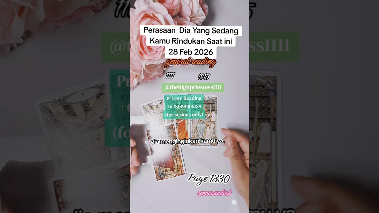 Perasaan Dia Yang Sedang Kamu Rindukan Saat ini 28 Feb 2026 @Thehighpriestess1111ss 