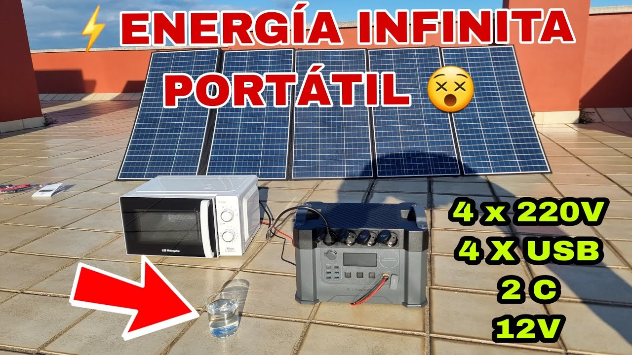 ⚡ELECTRICIDAD GRATIS?? con ALLPOWER S2000 y placas solares de 400W😵🔌🔋🪫220V, 12V, USB, C