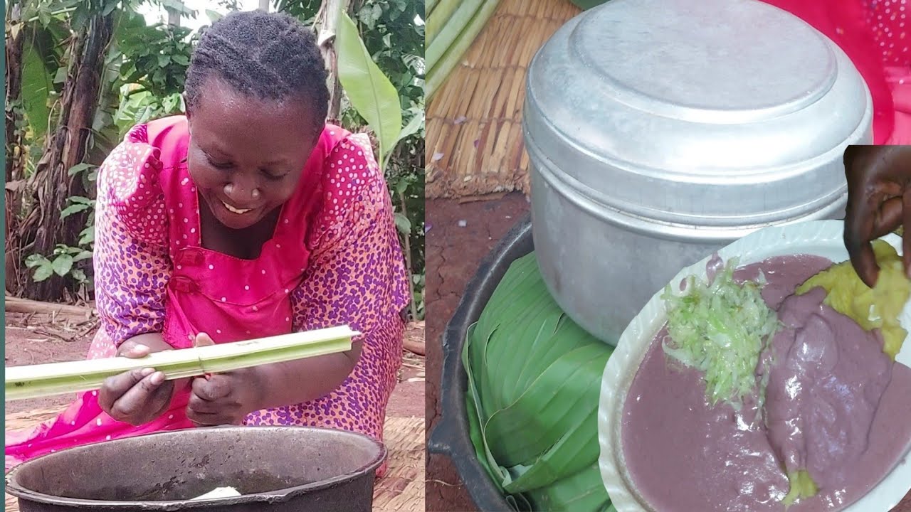African village life//Cooking the most Delicious traditional meal #matooke #groundnuts#groundpeanuts
