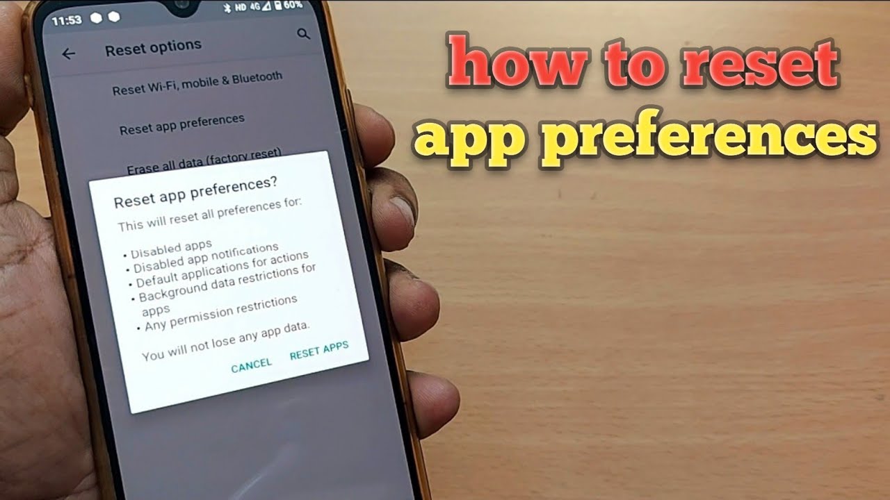 как сбросить настройки приложения на мобильном устройстве Android