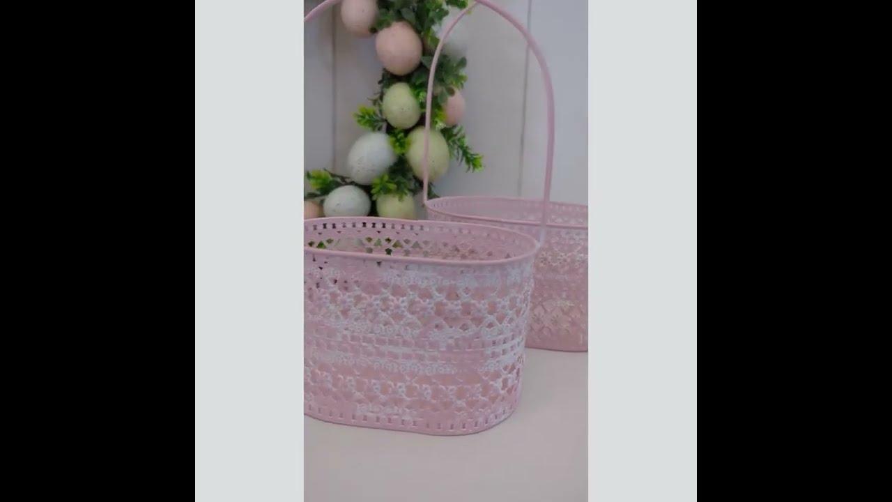 Bunny Ear Metal Baskets, Set of 2