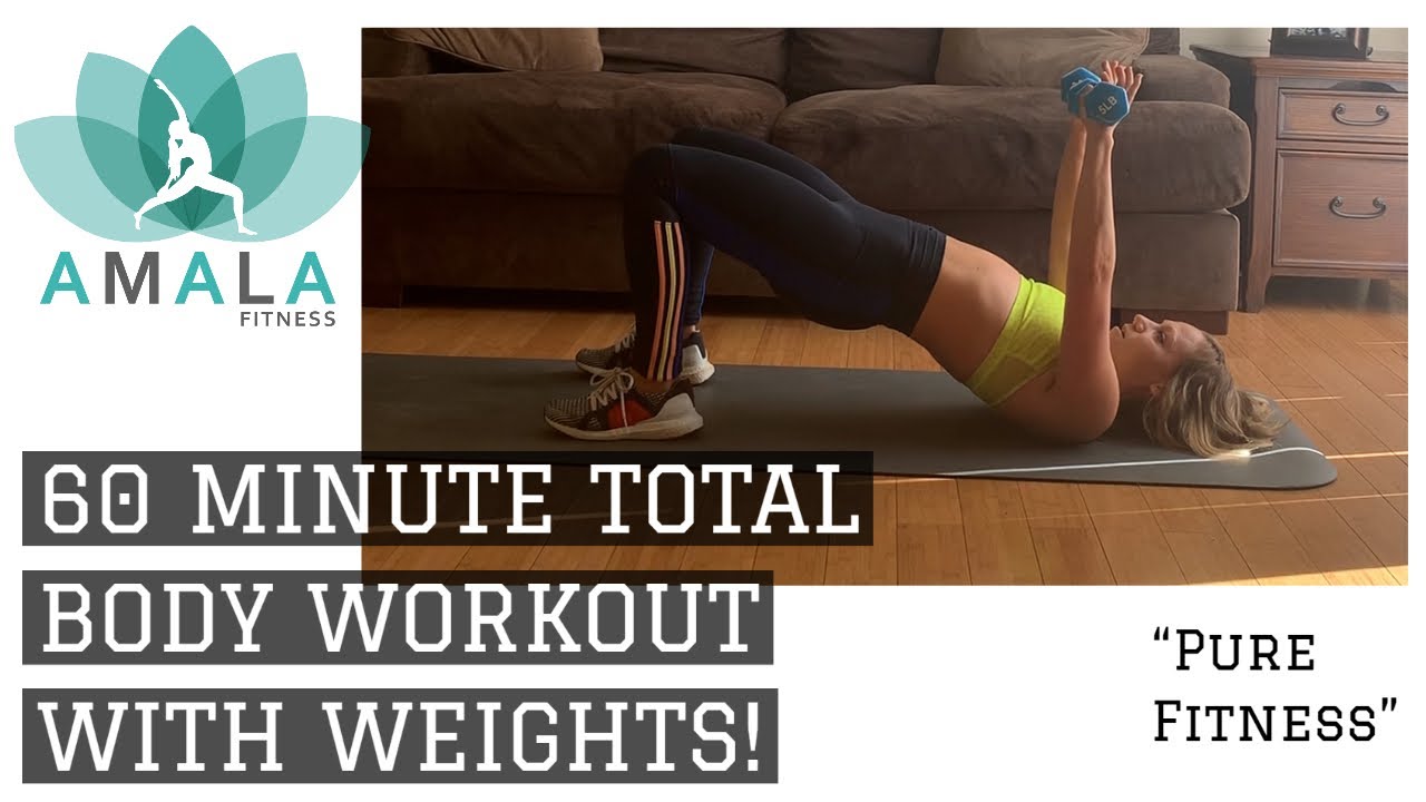 60 MINUTE TOTAL BODY WORKOUT WITH WEGHTS (SLOW BODY BURN) - AMALA FITNESS