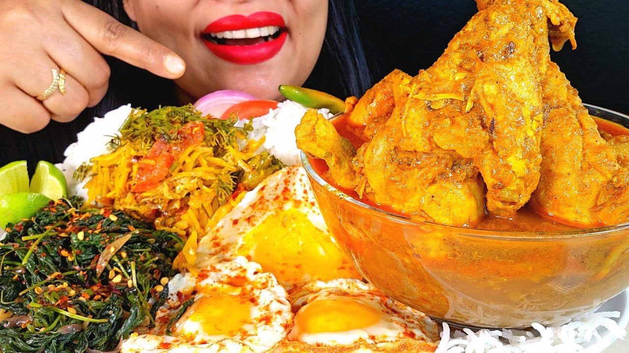 ASMR:Soila Patai Choto Macher Chorchori+Spicy Alu Murgir Jhol+Egg+Pat Shak‼ZAKIA-SPICY ASMR
