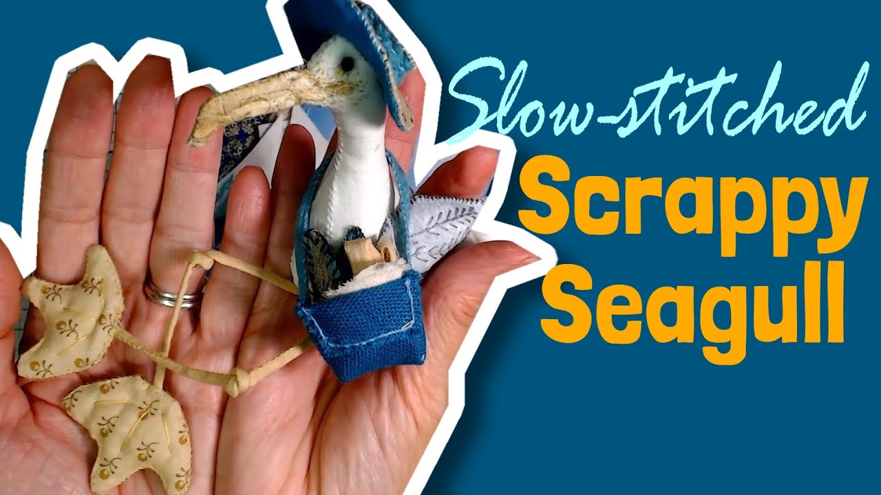 Scrappy Slow-Stitched Seagull || SuzieQMakes collab