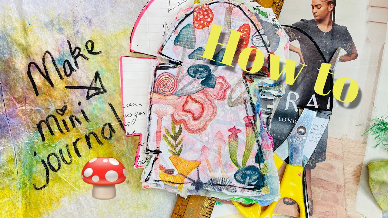 How to mini magazine journal mushroom fairy 🧚‍♀️ PROCESS VIDEO just using a free magazine