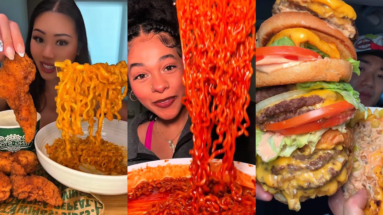 Подборка мукбангов из TikTok | Wingstop, Buldak, In-N-Out, Subway, Chipotle и многое другое!